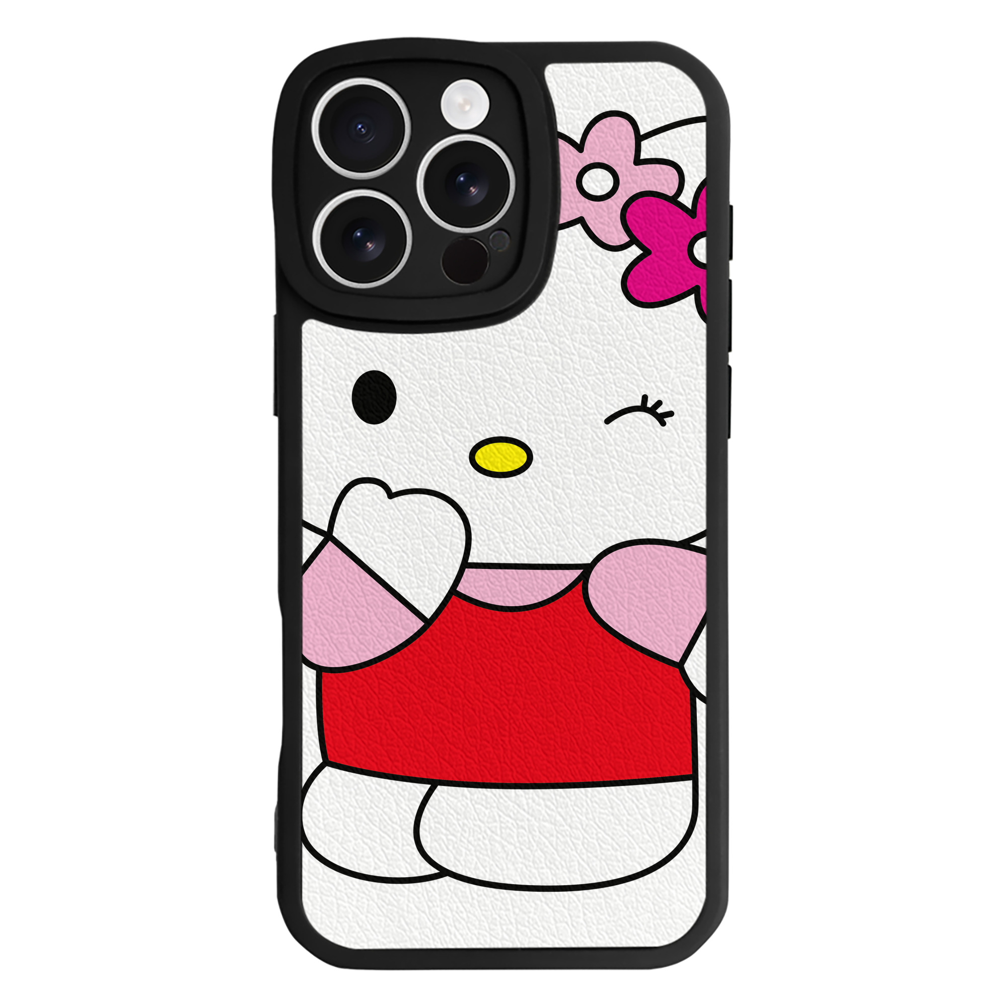 （画像用） Hello Kitty ハローキティ 【iPhone 16シリーズ対応】シリコンスマホケース（レザー調） 材質：シリコン